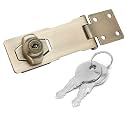 4 Inch Keyed Hasp Locks, Keyed Alike Twist Knob Keyed Locking Hasp, Metal Catch Latch Safety Lock for Cabinets, Drawers, Toolboxes, Different Door, Pack of 1 (Bronze)