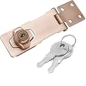 4 Inch Keyed Hasp Locks, Keyed Alike Twist Knob Keyed Locking Hasp, Metal Catch Latch Safety Lock for Cabinets, Drawers, Toolboxes, Different Door, Pack of 1 (Red Bronze)