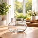 4 Inch Lucky Bamboo Glass Planter – Crystal Clear Round Pot for Indoor Plants | Modern Tabletop Home Decoration