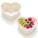 4 Inch Mini Heart Shaped Cake Pans for Baking, Cream, Set of 2