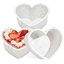 4 Inch Mini Heart Shaped Silicone Cake Pans, Cream, Set of 3