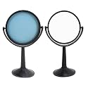 4 Inch Round Concave Mirror, Clear Adjustable Reflection Lens for Physics Class Labs Glass Black ABS Frame 1 Pack