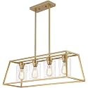 4-Light Gold Chandeliers for Dining Room, Kitchen Island Light Fixture