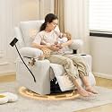 4-Motor Power Nursery Rocking Chair with Dual Power-Lift Armrests