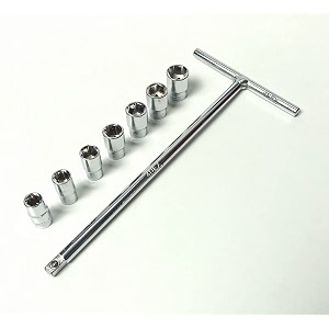 1434 t - handle with 7 8 9 10 11 12 13 mm sockets hardened chrome vanadium steel diy home and professional use anti-slip properties combination set