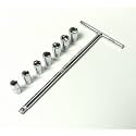 1/4" T - Handle With 7, 8, 9, 10, 11, 12, 13 Mm Sockets, Hardened Chrome Vanadium Steel, Diy Home And Professional Use, Anti-Slip Properties Combination Set