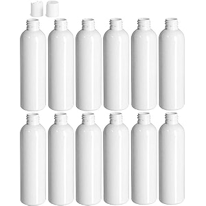 4 ounce pet bpa-free plastic empty refillable cosmo round bottles with disc caps 12 count white