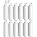 4 Ounce PET BPA-Free Plastic Empty Refillable Cosmo Round Bottles With Disc Caps (12 count, White)