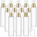 4 Oz/ 120 ml 12Pcs Frosted Glass Pump Bottles for Comestic Lotion, Travel