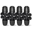 4 Pack 1/2'' to 1/4'' Drip Irrigation Fittings, Push-to-Fit 6 Way Drip Irrigation Part Barbed Tee Connectors, Anti-Leak Locked Splitter Fitting for 1/2" Irrigation Tubing (0.6''-0.67''OD)