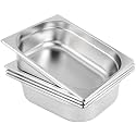 4 Pack 1/2 Size x 4" Deep Steam Table Pan, Stainless Steel Anti-Jam Steam Table Hotel Pan for Restaurant Family Events Personal Catering Use, 12.8 x 10.5 x 4 Inch
