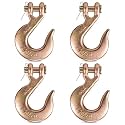 4 Pack, 1/4 Clevis Slip Hook, 2, 750 Lbs Heavy Duty Chain Hooks