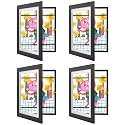 4 Pack 10x12.5 Front-Opening Kids Artwork Frames Changeable (Black)