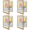 4 Pack 10x12.5 Front-Opening Kids Artwork Frames Changeable (Brown)