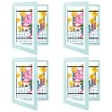 4 Pack 10x12.5 Front-Opening Kids Artwork Frames Changeable (Light Blue)