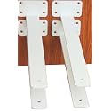 4 Pack - 12 inch White Hidden L Shelf Bracket (1/5 Inch Thicked) Iron Floating Shelf Brackets Rustic Industrial Metal Brackets for Shelf Support