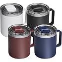4 Pack 12oz Insulated Coffee Mug with Lid, Stainless Steel Cup