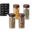 4 Pack 13oz Glass Storage Jars with Acacia Wood Lids