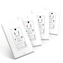 4 Pack 15A GFCI Outlet Light Switch Combo, Self-Test TR ETL Listed