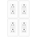 4 Pack 15A GFCI Outlet Tamper-Resistant Self-Test, ETL Listed White