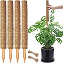 4 Pack 18 Inch Moss Pole, Stackable Moss Poles for Climbing Plants Monstera, Tall Plant Sticks Accessories, Large Coir Plant Support Stakes for Potted Plants Indoor, Pothos, Philodendron