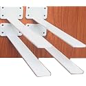 4 Pack - 18 inch White Hidden L Shelf Bracket (1/5 Inch Thicked) Iron Floating Shelf Brackets Rustic Industrial Metal Brackets for Shelf Support