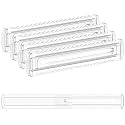 4 Pack 2.36" High Shallow Drawer Dividers, 12.5"-21.3" Expandable