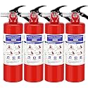 4 Pack 2.5 lb ABC Dry Chemical 1-A:10-B:C Fire Extinguishers