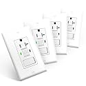 4 Pack 20A GFCI Outlet Light Switch Combo, Self-Test TR ETL Listed