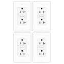 4 Pack 20A GFCI Outlet Tamper-Resistant Self-Test, ETL Listed White