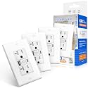 4 Pack 20A GFCI Outlet with USB A&C Ports, Self-Test TR White