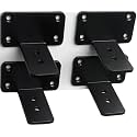 4 Pack - 3 inch Black Hidden L Shelf Bracket (1/5 Inch Thicked) Iron Floating Shelf Brackets Rustic Industrial Metal Brackets for Shelf Support