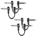 4-Pack 3 Inch Flat Guitar Patch Cables Short Pedal Cable