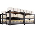 4-Pack 3 Tier Storage Shelves,Garage Shelving,Adjustable Heavy Duty Metal Shelving Units and Storage Large Rack,Utility Shelf for Shop Warehouse Industrial Pantry Organizers 33"x35"x16"