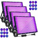4 Pack 300W Blacklight 336 LEDs, UV Lamp Black Lights for Glow Party, 395nm, IP65 Outdoor Black Light Fixture for Halloween, Glow in The Dark Party, Fluorescent Poster Tapestry, Body Painting