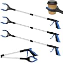 4 Pack 32 Inch Commercial Trash Grabber for Elderly Assist, Heavy Duty Lightweight Reacher with Ergonomic Handle &amp; Non-Slip Grip, Multi-Use Outdoor Home Garden Cleanup Mobility Aid Tool