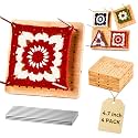 4-Pack 4.7" Assembled Crochet Blocking Boards for Granny Square with Pins