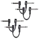 4-Pack 4 Inch Flat Guitar Patch Cables Short Pedal Cable