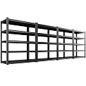 4 Pack 46" W Heavy Duty Garage Shelving - 5 Tier Metal Storage Shelves (2500 LBS Total Capacity), Adjustable Steel Utility Rack for Pantry, Warehouse, Basement, Shop -71" Hx46 W x 20" D,Black