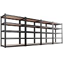 4-Pack 5-Tier Garage Shelving, Adjustable Metal Storage Shelves, Utility Steel Storage Shelf for Garage, Warehouse, Pantry, Basement, Industrial &amp; Workshop Organization,71" H x 45.6" W x17.7 D