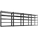 4 Pack 5 Tier Heavy Duty Garage Shelving,2500LBS Adjustable Metal Storage Shelves, Boltless Shelving Unit for Garage, Basement, Warehouse, Pantry, Closet, Kitchen,78"x46"x19.7" Black
