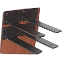 4 Pack - 6 inch Black Hidden L Shelf Bracket (1/5 Inch Thicked) Iron Floating Shelf Brackets Rustic Industrial Metal Brackets for Shelf Support