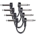 4-Pack 6 Inch Flat Guitar Patch Cables Short Pedal Cable