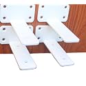 4 Pack - 6 inch White Hidden L Shelf Bracket (1/5 Inch Thicked) Iron Floating Shelf Brackets Rustic Industrial Metal Brackets for Shelf Support