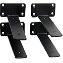 4 Pack - 7 inch Black Hidden L Shelf Bracket (1/5 Inch Thicked) Iron Floating Shelf Brackets Rustic Industrial Metal Brackets for Shelf Support