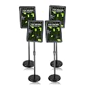 4 Pack 8.5*11 Sign Holder Stand w/ Safety Corner, Standing, Black