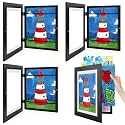 4 Pack 8.5x11 Front-Opening Kids Artwork Frames Changeable (Black)
