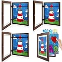 4 Pack 8.5x11 Front-Opening Kids Artwork Frames Changeable (Walnut)