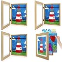 4 Pack 8.5x11 Front-Opening Kids Artwork Frames Changeable (Brown)