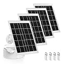 4 Pack 8W Camera Solar Panel Charger Cable Compatible with Eufycam SoloCam 3/3C s300/2,2 Pro, 2C, 2C Pro,c210,s330,s340,e340, E,Eufy E20, E40/L20/L40/S40/4G Security Camera Micro USB & USB Type C